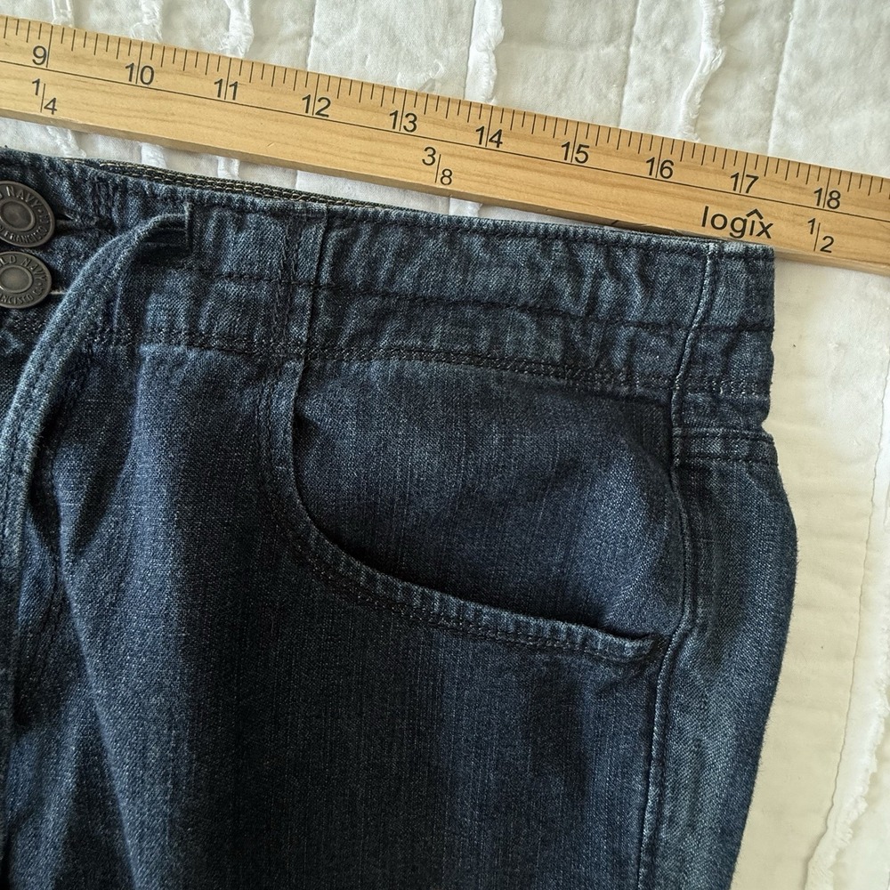 Old Navy Mid Rise Crop Wide Leg Blue Jeans 12 Clean Girl Scandi Street Dark Wash - Picture 13 of 16